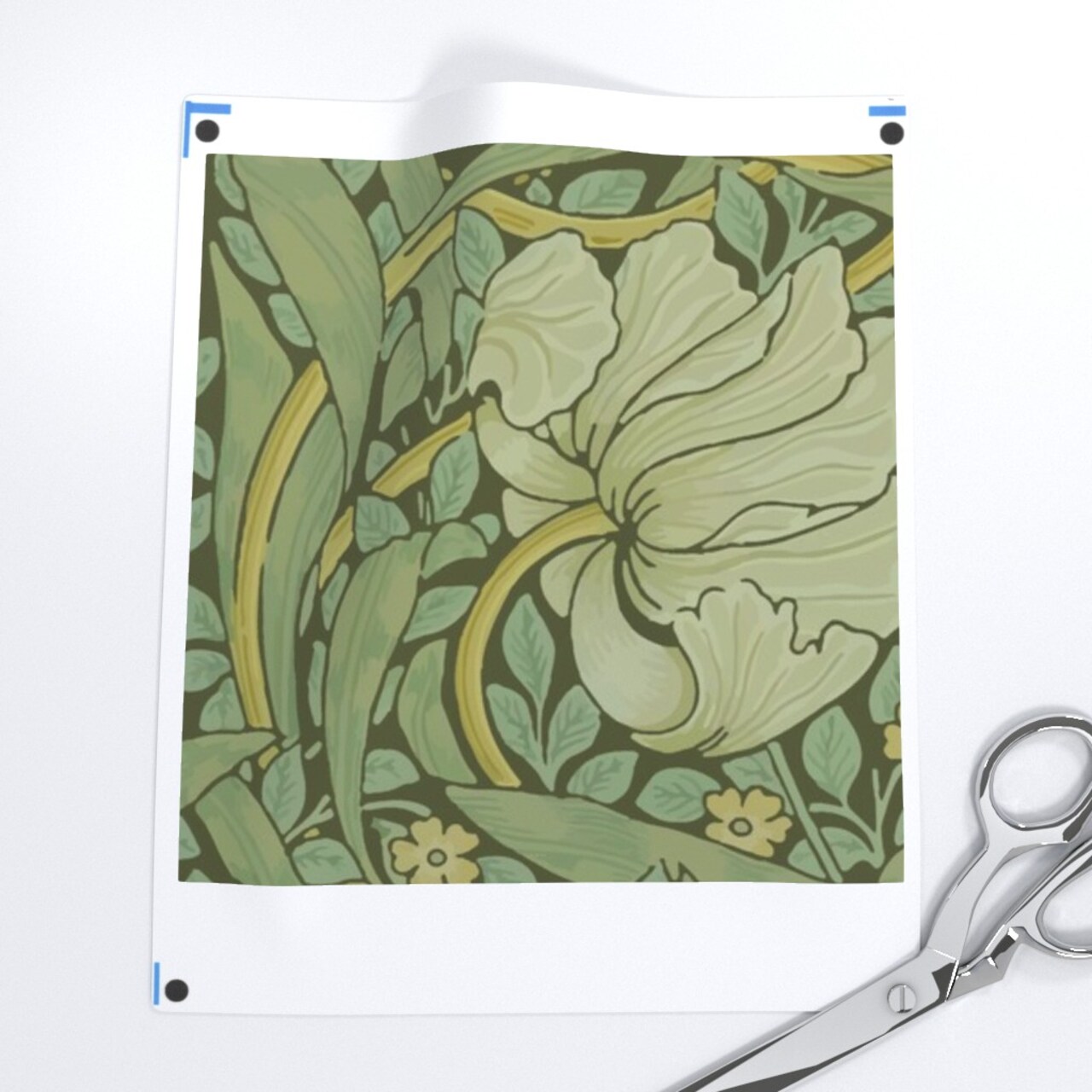 Green Vines Flower Damask Victorian Floral Sage William Morris Custom Pre-pasted Wallpaper by Spoonflower Pre-Pasted Wallpaper 2FT Wide